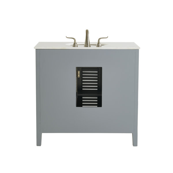 Rosecliff Heights Adelbert 36'' Single Bathroom Vanity with Marble Top